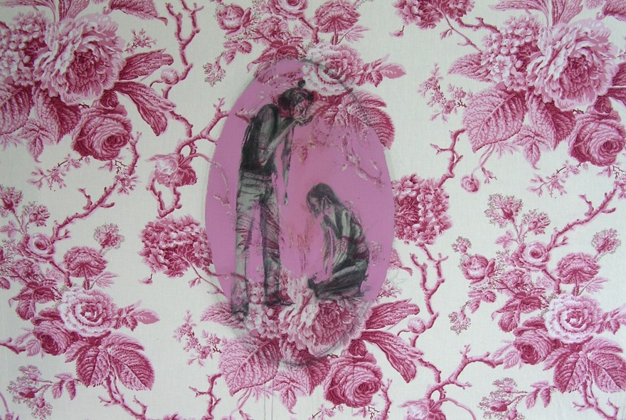 Agenou et fleurs roses_Prpopos sur le motif